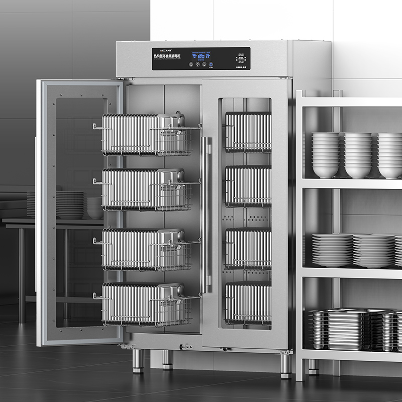 麥大廚智享型4層雙門單控?zé)犸L(fēng)循環(huán)高溫食具大透窗消毒柜